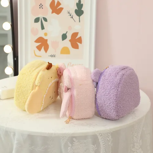 Imagen 2 del producto Bolsa de cosméticos de dibujos animados Kuromi My Melody Hello Kitty, bolsa de felpa Kawaii, bolso de estilo japonés, estuche para lápices, regalos para niñas de alta capacidad