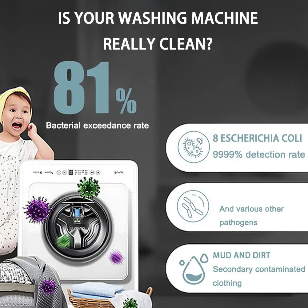 6Pcs Washing Machine Cleaner Effervescent Tablets Deep Cleaning Washer Machine Remove Dirt Detergent Bathroom Cleaner