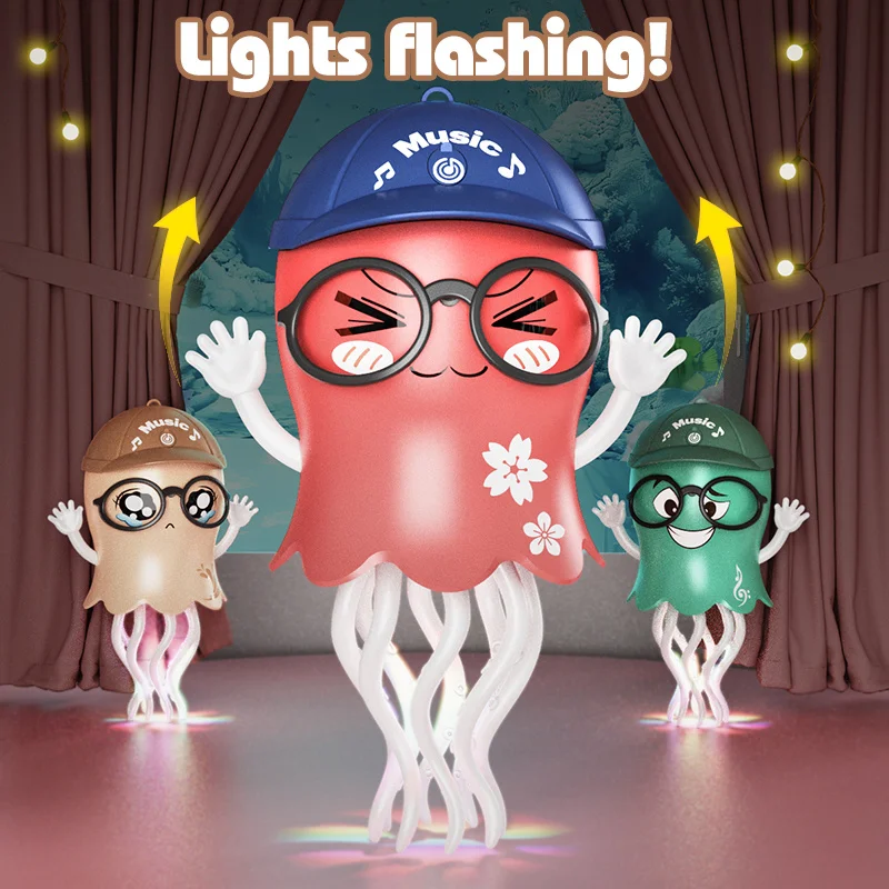 

Танцующая и светящаяся игрушка-медуза с интеллектуальным обходом препятствий: волшебная танцевальная, музыкальная и ползающая игрушка