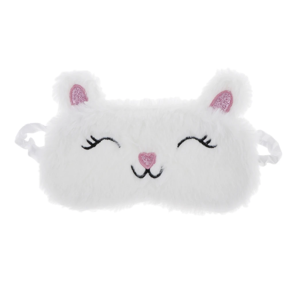 Soft Plush Rabbit Shape Eye Shades Cartoon Blindfold Sleep Mask for Sleeping Protection Meditation