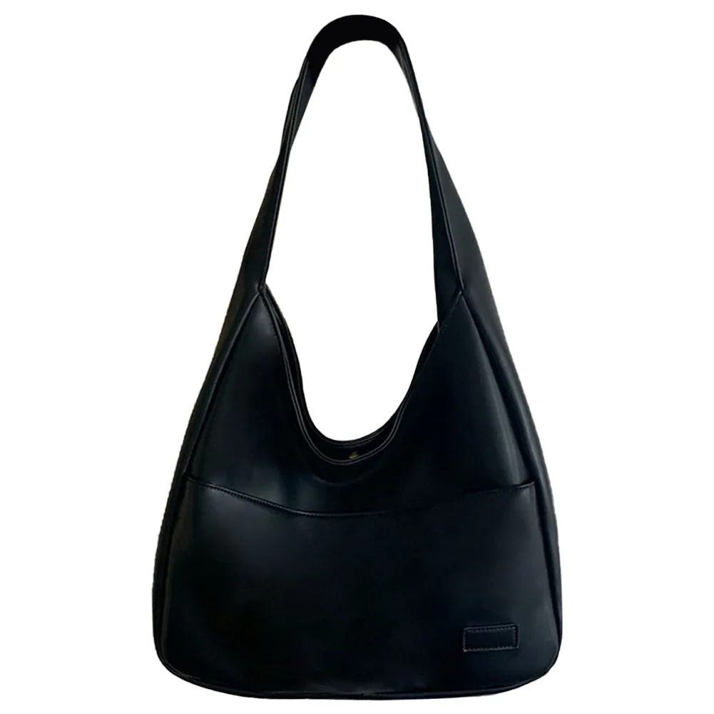 Bolsa feminina vintage hobo, bolsa de ombro de couro pu da moda, grande capacidade, bolsa para axilas, macia, bolsa para encontros diários