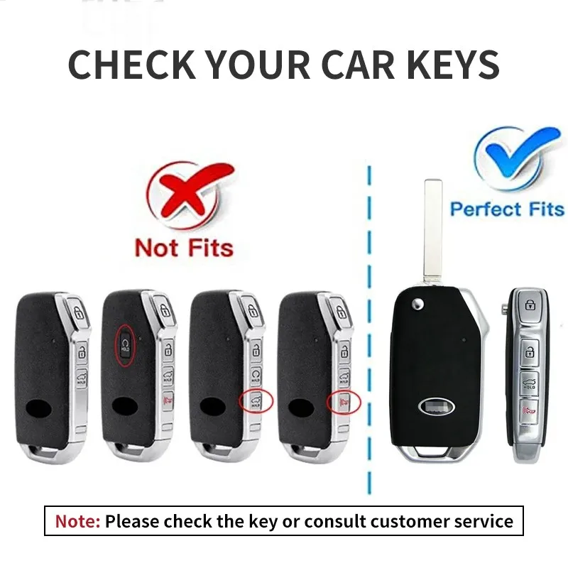 Zinc Alloy Leather Car Key Cover 3 Buttons Folding Key Case For Kia Sportage Ceed Xceed Sports K5 Seltos 2019 2020 2022 2023