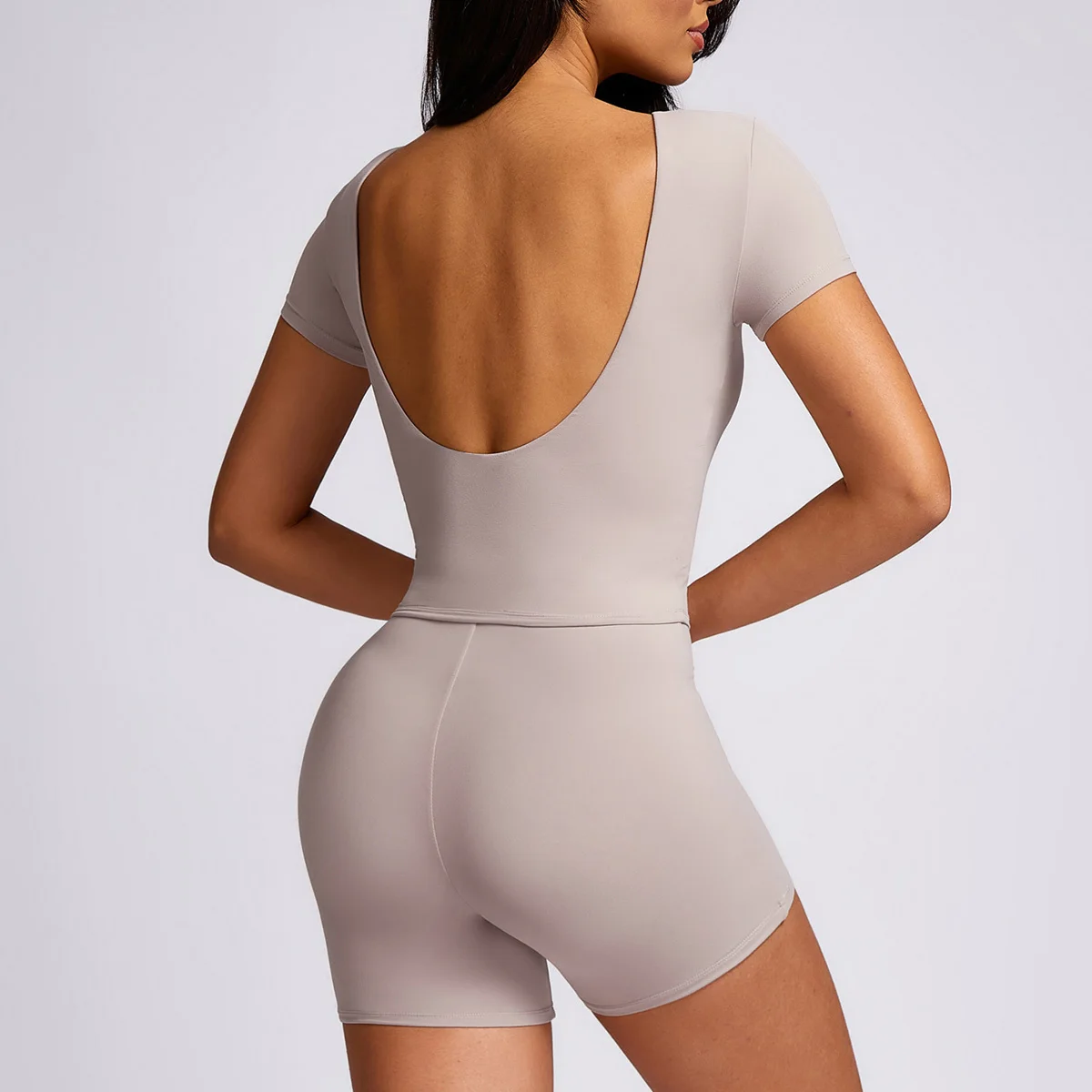 Yoga Set Women 2Pcs Workout Seamless Clothes Crop Top High Waist Leggings Shorts Fitness Gym Wear Knitted Sport Suits Sportswear image 5