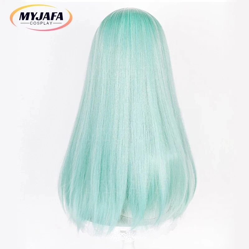 Cosplay Cyberpunk Edgerunners Rebecca Wig Cyan Straight Centre Parting Heat Resistant Hair Anime Wigs + Wie;5'b\7/m' - view 4