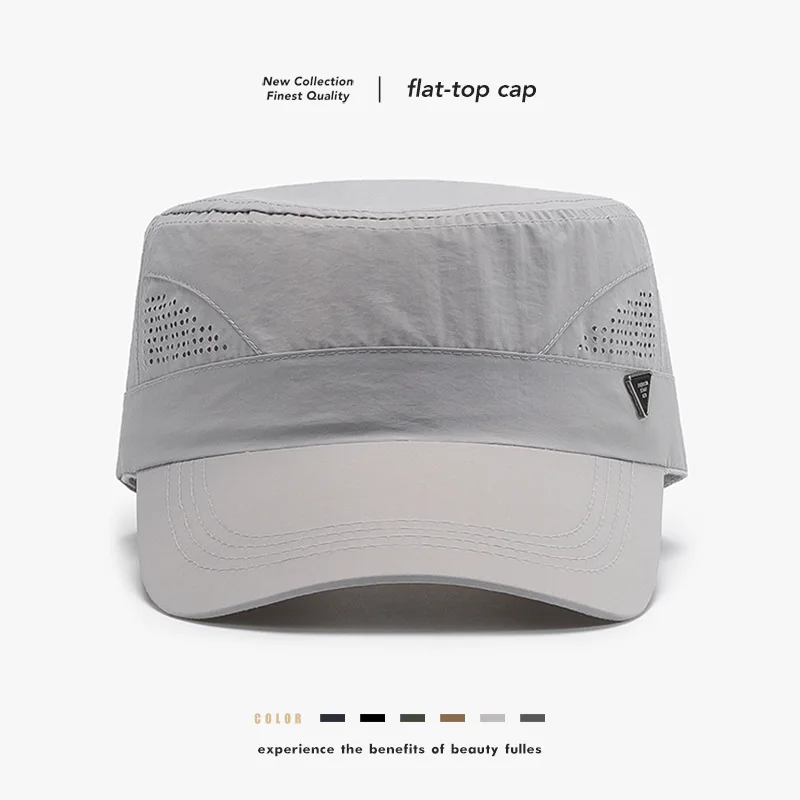

Summer Mesh Outdoor Sport Quick Drying Military Caps Men Breathable Cadet Army Cap Hat Cycling CapAdjustable Flat Top Hat
