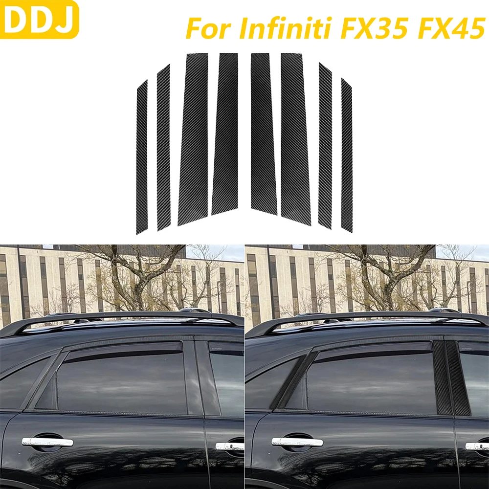 

Real Soft Carbon Fiber External Door B-pillar Panel Trim Cover For Infiniti FX35 FX45 S50 2006-2008 Interior Accessories Sticker