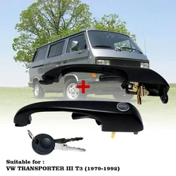 1 Pair Outside Exterior Door Handle Left or Right with 2 Keys for VW Transporter III Bus T3 1979-1992 251837205