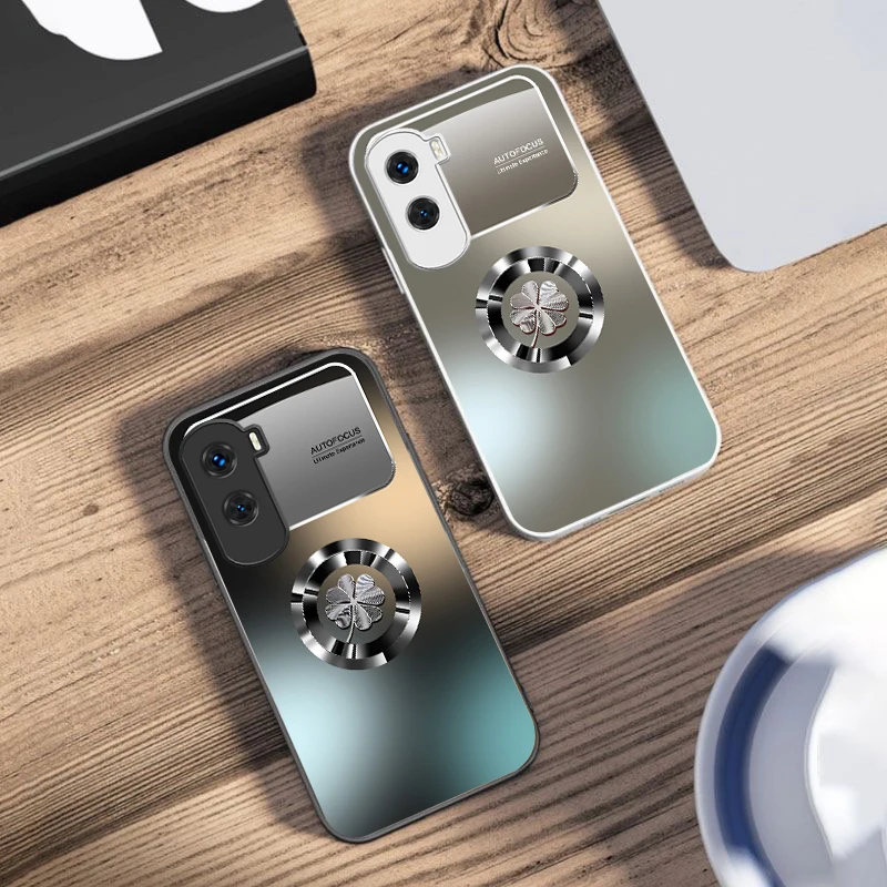 Gradient Flowers For Honor 200 90 8X 9X Pro Lite P50 P40 Nova 10 11i P60 Magic4 6 Mate 20 50 Tempered Glass Phone Case