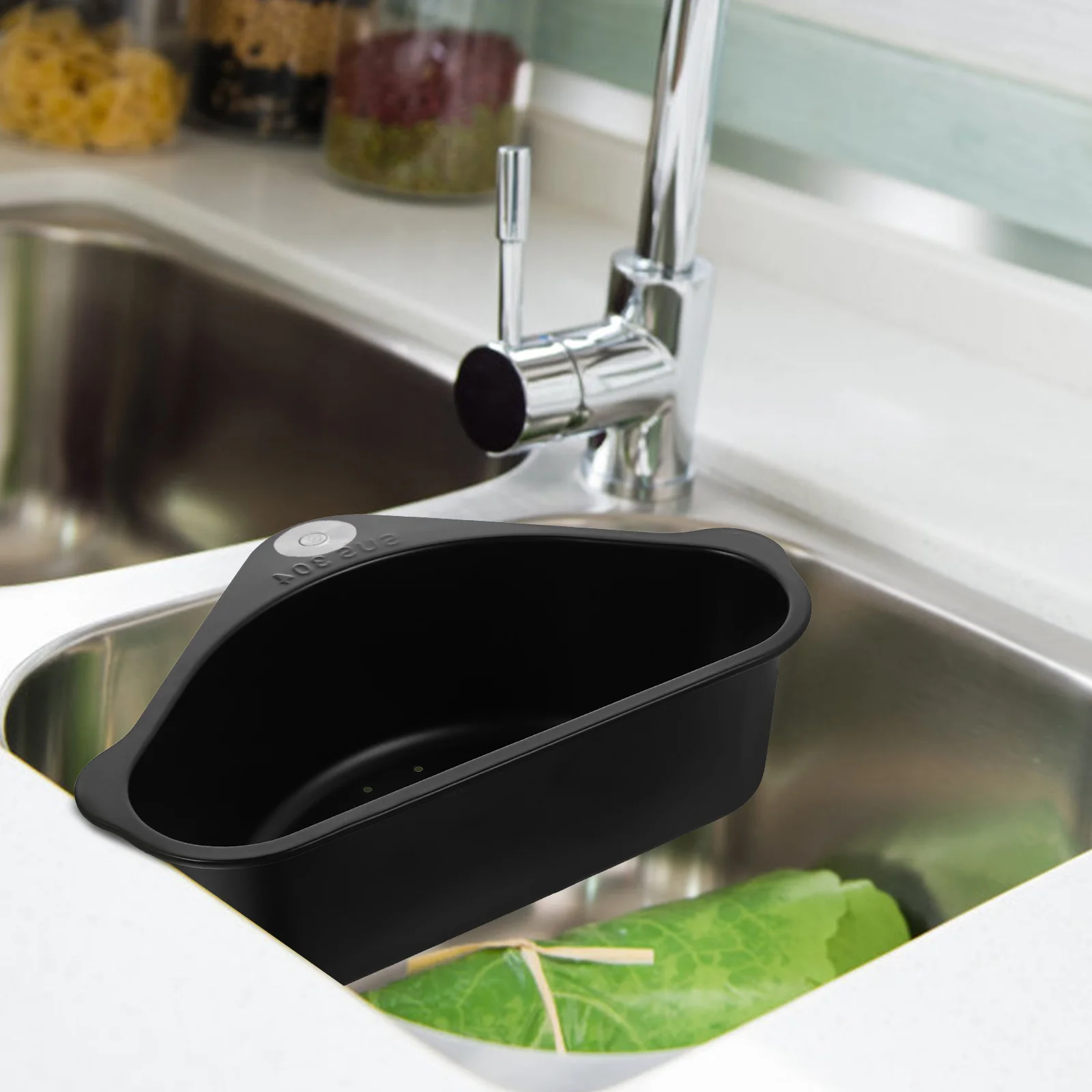 

1Set Stainless Steel Sink Drain Basket Food Waste Strainer Kitchen Utensil Fast Drying Multi Function Practical Storage