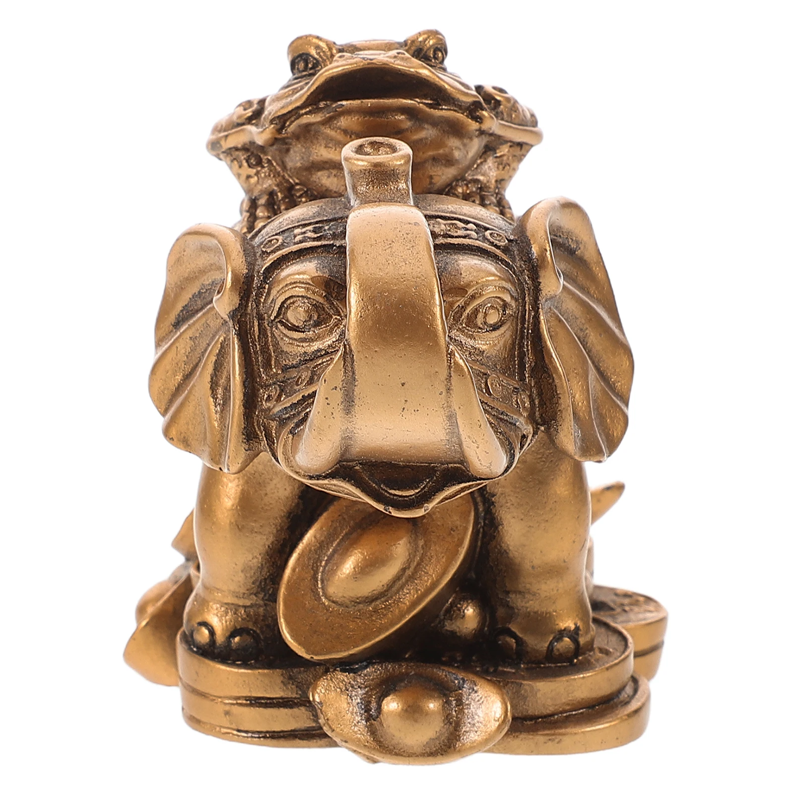 

Golden Toad Elephant Ornament Resin Figurine Home Decor Prosperity Symbol Mini Elephants Statues Animal Decoration