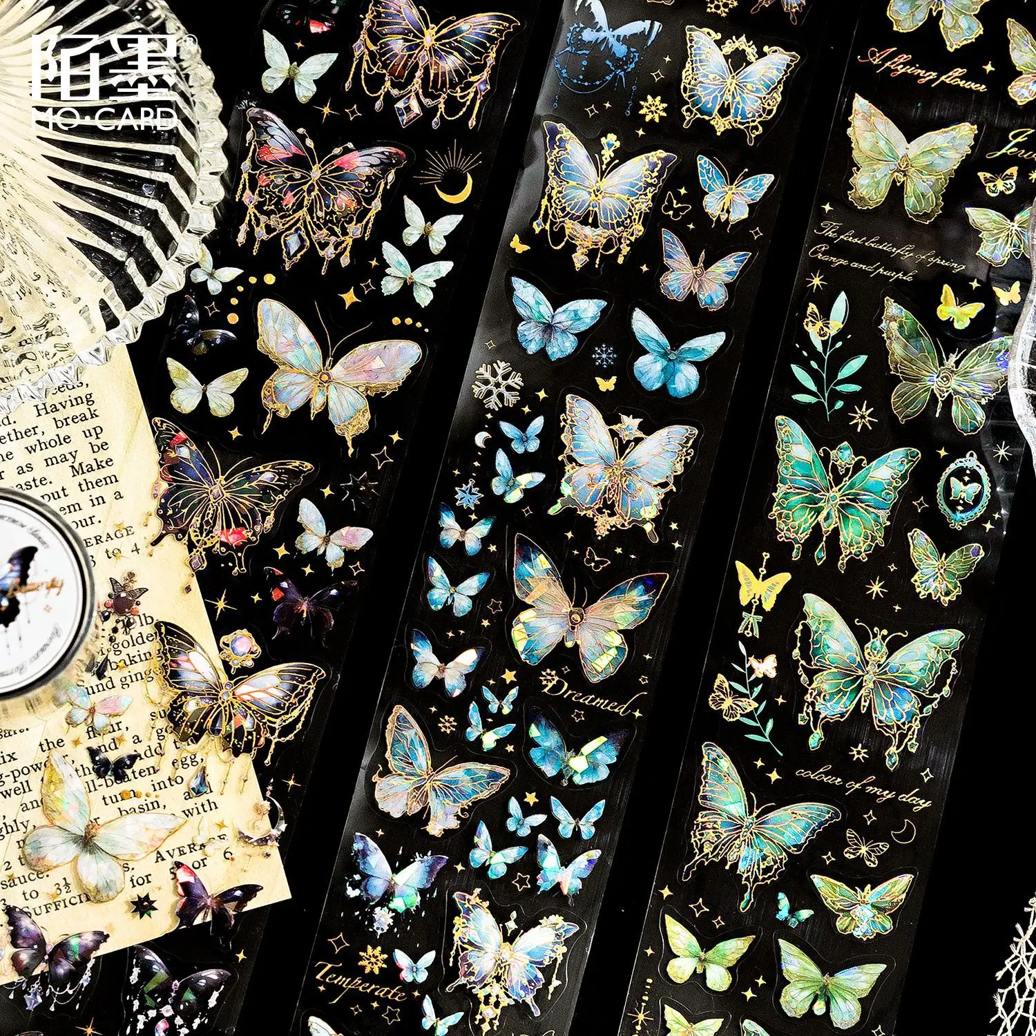 1 لفة 5 سنتيمتر * 1 متر PET الليزر فراشة الشريط ملصقات لاصق DIY بها بنفسك حساب اليد ألبوم اليوميات سكرابوكينغ غير المرغوب فيه مجلة لوازم #4