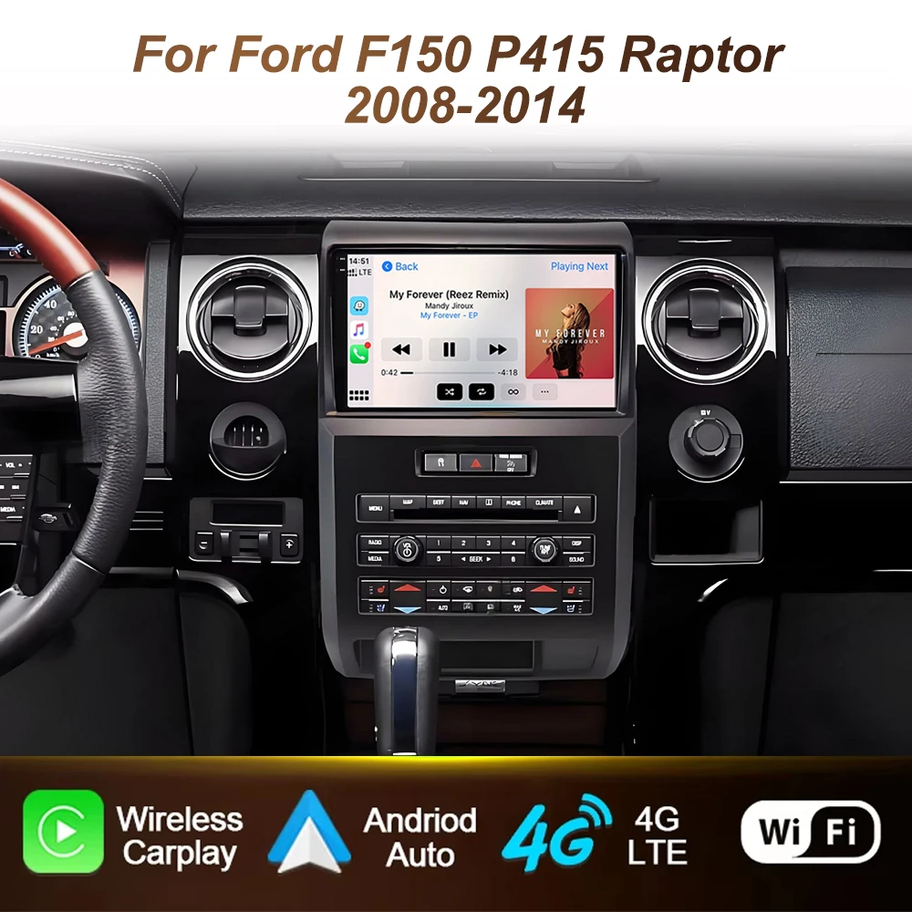 Android For Ford F150 P415 Raptor 2008-2014 Car Video Multimedia Player GPS Navigation QLED Screen Head Unit carplay No 2din DVD