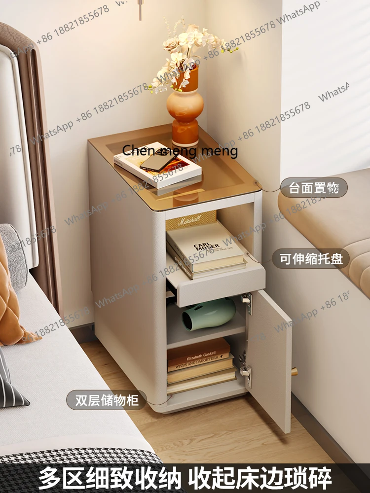 طاولة بجانب السرير ضيقة للغاية، خزانة تخزين فاخرة لطاولة السرير المنزلية الراقية H #3