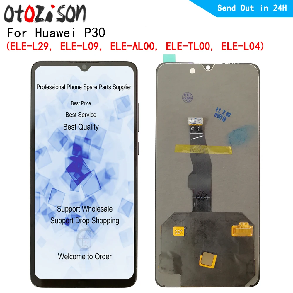 

P30 OLED Display For Huawei P30 LCD With Frame ELE-L29/L09/AL00/TL00/L04 LCD Screen Touch Digitizer Assembly Replacement