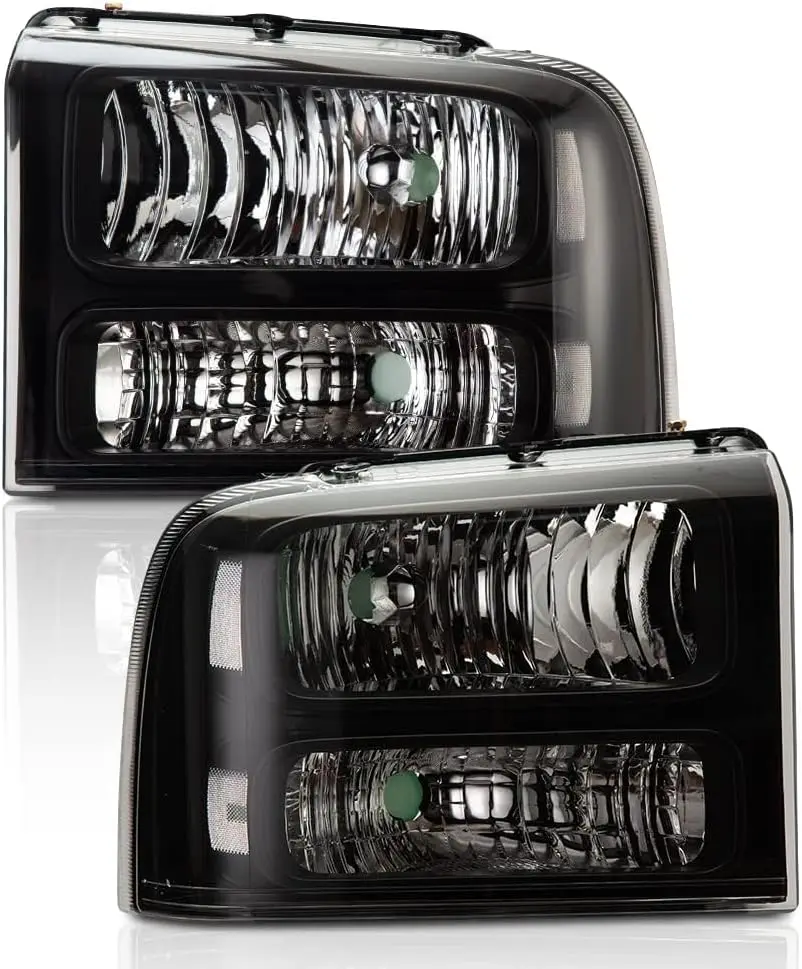

Headlights Assembly, Compatible with 2005 2006 2007 Ford F250 F350 Super Duty 2005-2007 Headlamp Driver and Passenger Side, Clea