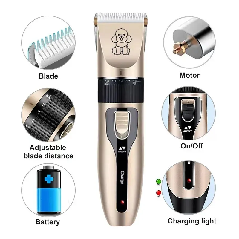 Portable Pet Shaving Trimmer Cats Dogs Hair Trimmer Shaver USB Charging Professional Pet Grooming Set Electric Pet Clipper