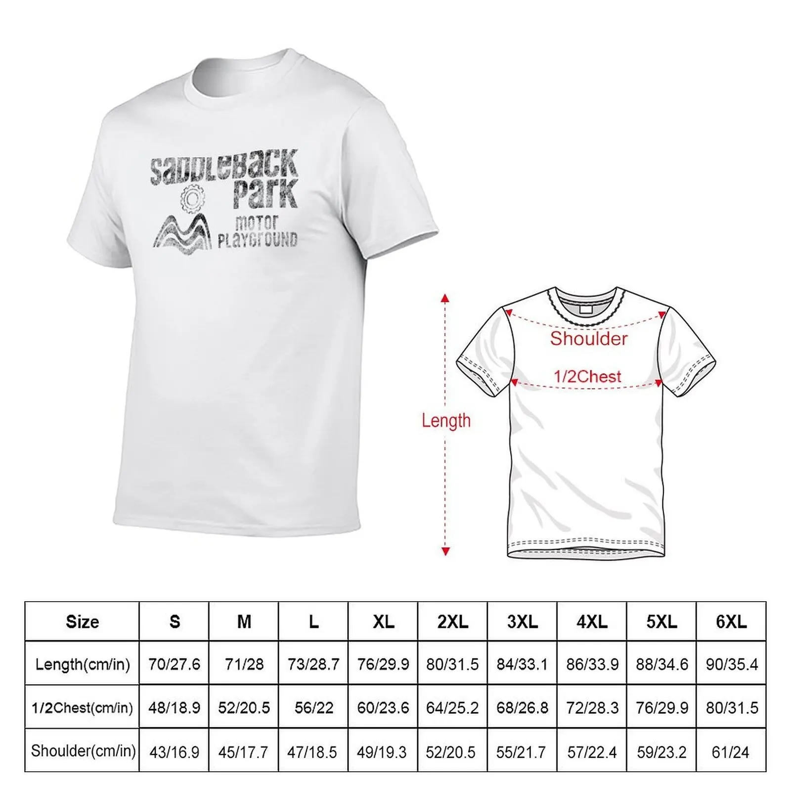 Saddleback Park Motor Playground No Border Faded Logo (Black) T-Shirt cotton t shirt pack cotton t shirts high quality T-Shirt