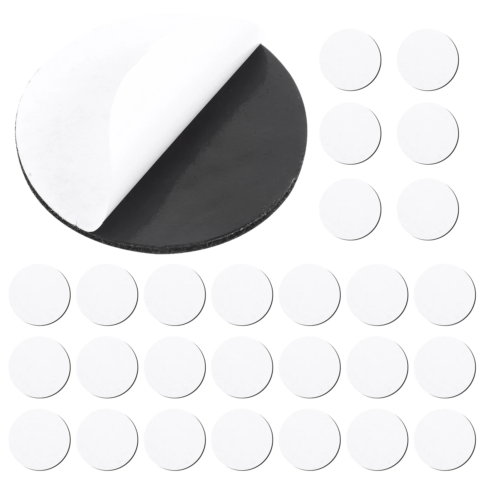 

30 Pairs Double Sided Pads No Trace Non Slip Carpet Tape PVC Black Round Reusable Washable Bathrooms Kitchen