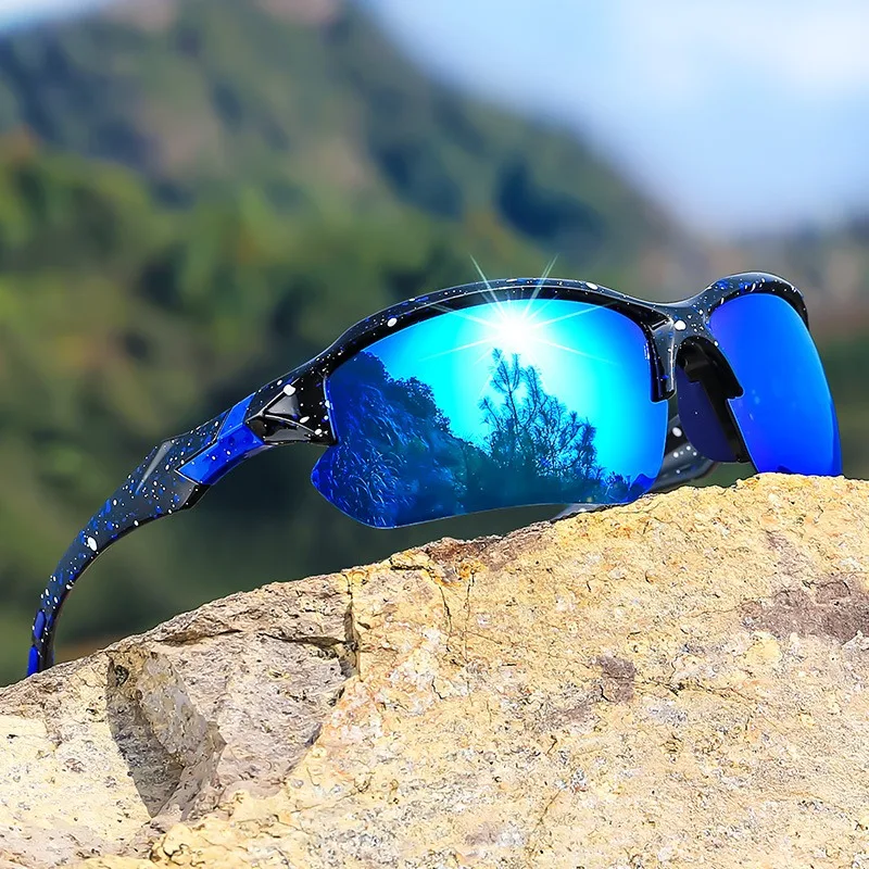 1 Stück Damen-Sonnenbrille mit halbem Rahmen, polarisierte Gläser, gepunkteter Rahmen, leichter Kunststoffrahmen, sportlich und hochwertig – Detail 3
