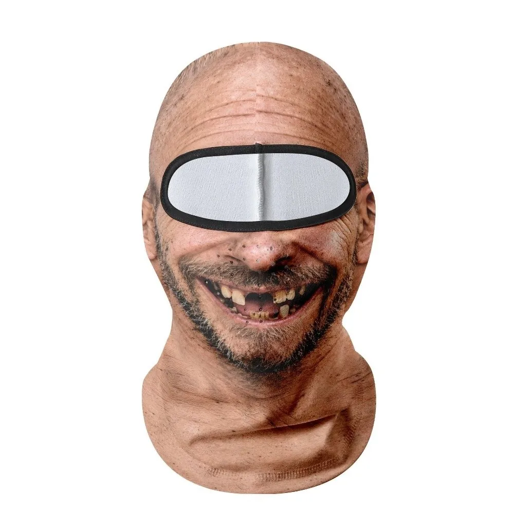 3D Printed Funny Face Balaclava 3D Face with Cigar Old Man Balaclava Breathable Winter Warm Mask Cover Headwear Snowboarding