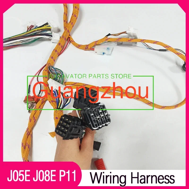 for Isuzu Engine Diagnostic Test Cable High Quality 3-in-1 J05E J08E P11 Comprehensive Test Wiring Harness Excavator Accessories