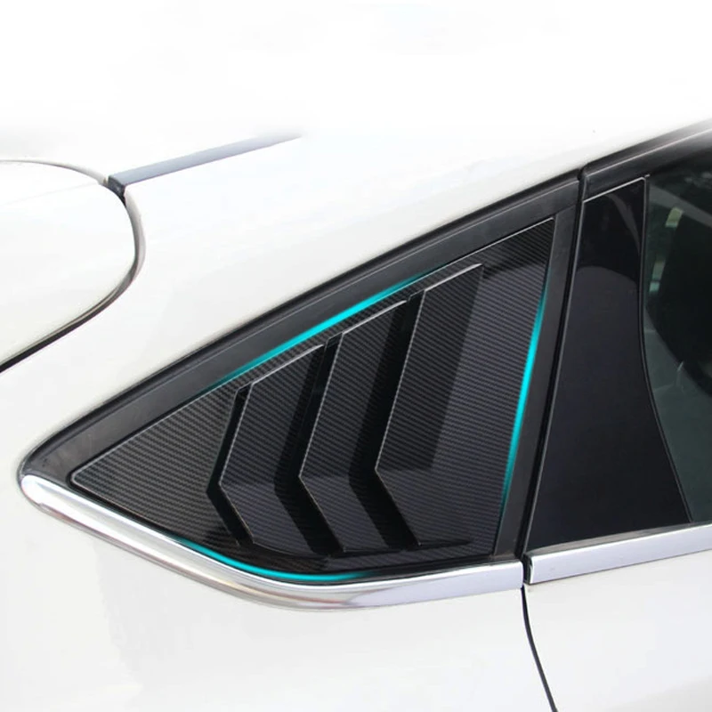 2Pcs Rear Window Blinds Vent Replacement For Ford Focus ST RS MK3 2012-2018 Automobile Triangle Louvers Styling Accessories