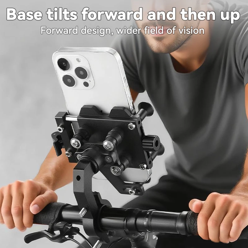 

New Motorcycle Mobile Stand Alloy Metal Universal Anti-Shake Bicycle Motorcycle Phone Holder for 4.7-7" Phone Motorbike Bracket
