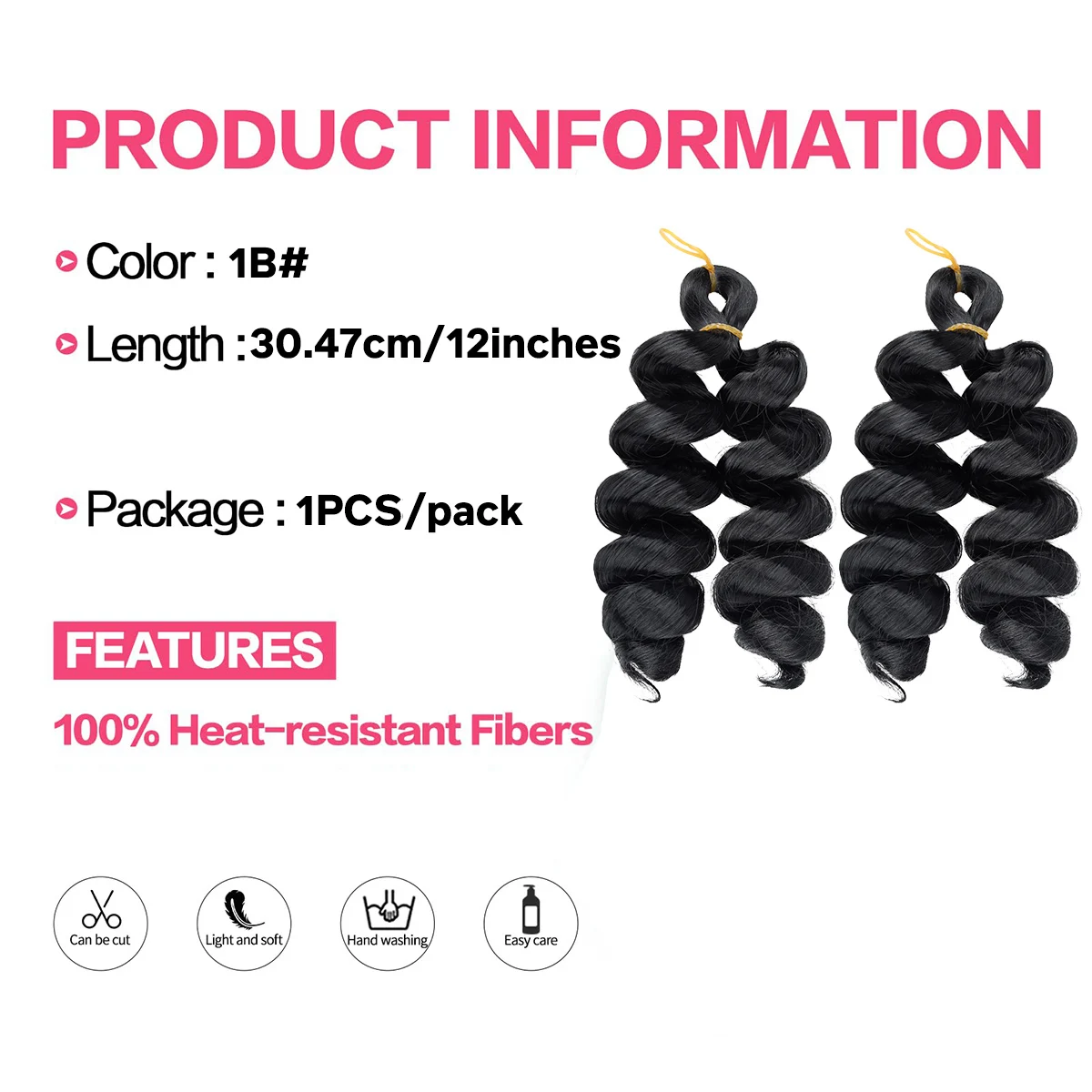 Synthetic Hair Extensions for Boho Braids & Twists French Curl Crochet Braiding wig Ginger Brown Loose Wave Spiral Curl Braiding
