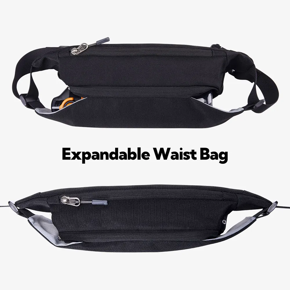 WATERFLY Fanny Pack for Men Women Simple Convenient Large Hiking Waist Bag Pack Carrying All Phones for Running Walking Travel