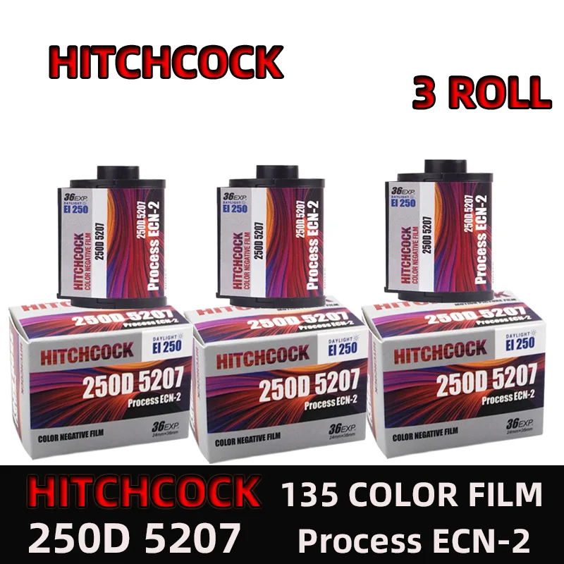 1/3 Rolls HITCHCOCK 5219（500T)  5203(50D) 5207(250D)  Negative 135 Film 36 Sheets ECN-2 Kodak 135 Film For Kodak Film Cameras