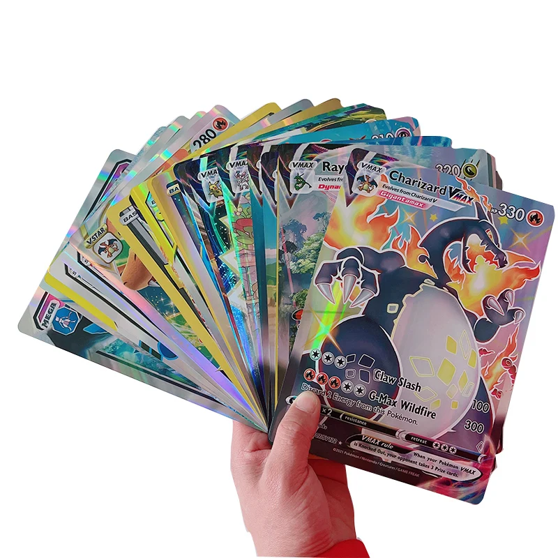 5-30Pcs Pokemon Cards 15*21cm Big Size Vmax Vstar GX Jumbo Letters Oversized Arceus Pikachu Charizard Super Rare Rainbow Card