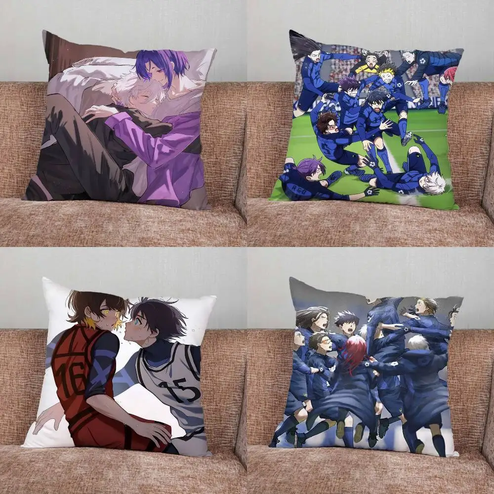

B-Blue Lock Anime Pillow Case Pillowcase Home Sofa Cushions Car Cushions Pillowcover Office Pillowshell Pillow