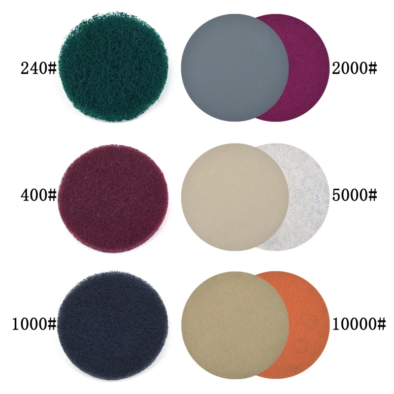 

Полный комплект для восстановления автомобильных фар Профессиональный набор для полировки с 3-дюймовой чистящей тканью и наждачной бумагой