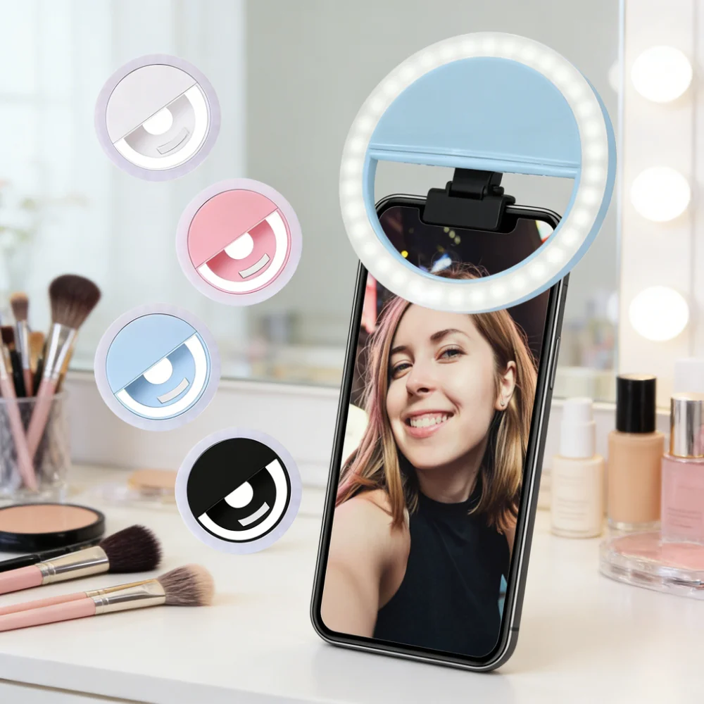 USB Charge LED Selfie Fill Light Led Selfie Ring Light Mobile Phone Live Broadcast Video LED Selfie Ring Lamp For All Smartphone
