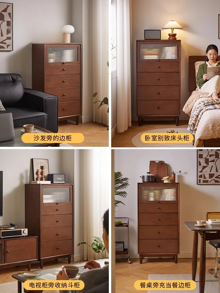 خزانة ذات أدراج من الخشب الصلب الاسكندنافي، خزانة غرفة النوم المنزلية، خزانة عرض جانبية لغرفة المعيشة، خزانة تخزين بأدراج