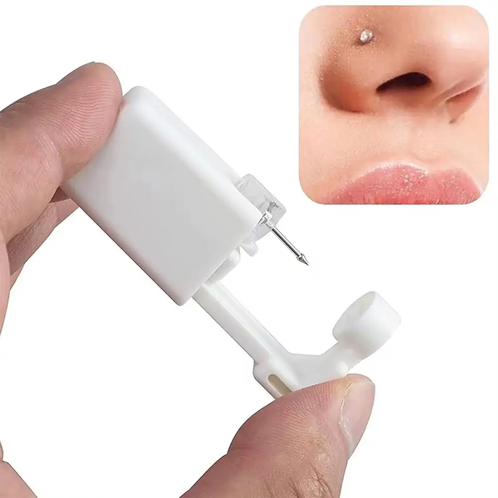 1PC Disposable Sterile Ear Piercing Unit Cartilage Helix Piercer Machine Tool Kit Gun With Self Earrings PAIN Tragus Pierci E0O5