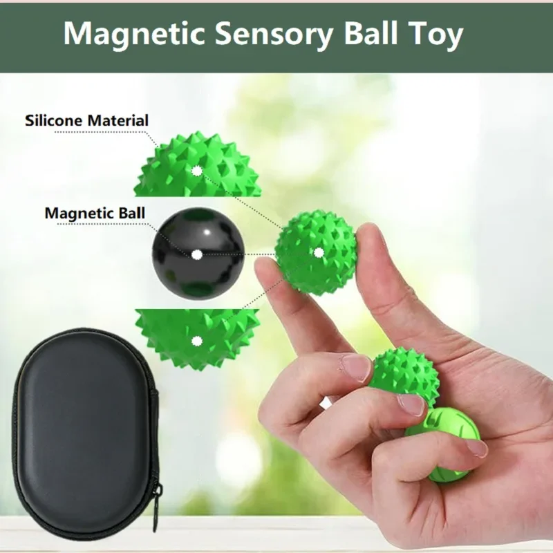 磁気減圧シリコンボール 磁気フィジェットトイ ハンドヘルドフィジェットトイ テクスチャードシリコン 集中力向上 ストレス解消 不安解消