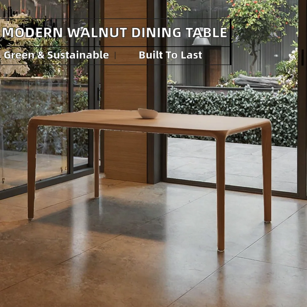 

Wholesale Modern Minimalist Square Black Walnut Frame Dining Table Desk Apartment Dining Room Furniture Factory Supply