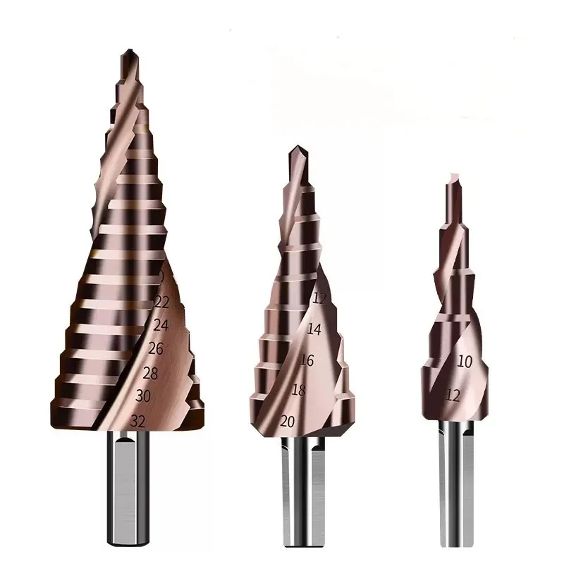 

High Hardness Pagoda Drill Bit Drilling Hole Stainless Steel Metal Double Groove Cone-Shaped Cobalt Drill Bit4-12mm4-32mm 4-20mm