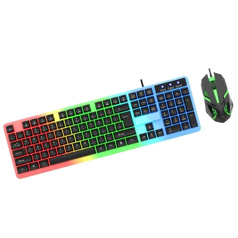 C90F Большой размер со светодиодной подсветкой, проводной USB, механический мультимедийный игровой ПК