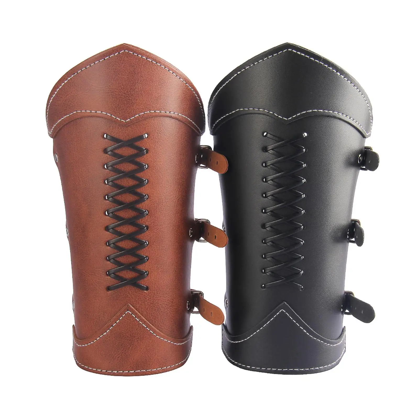 

PU Leather Gauntlet Wristband Medieval Costume Bracers Wrist Guard Cosplay