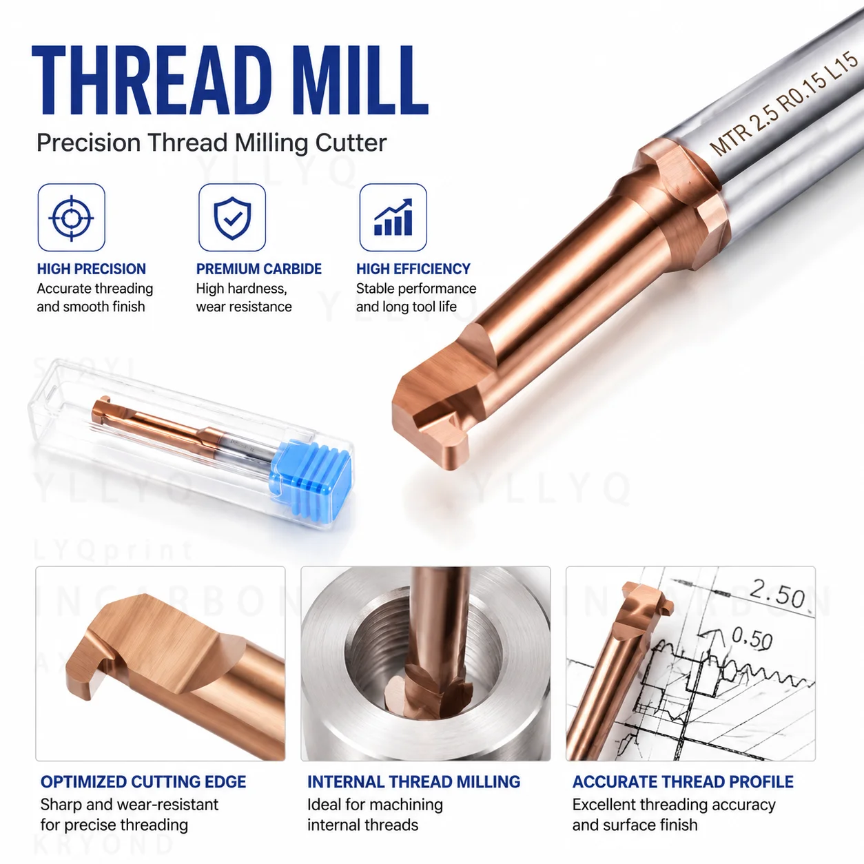 CNC MKR4 MKR5 MKR6 MKR8 Integral Carbide Small Hole Internal Boring Bar Anti Vibration Lathe Turning Tool