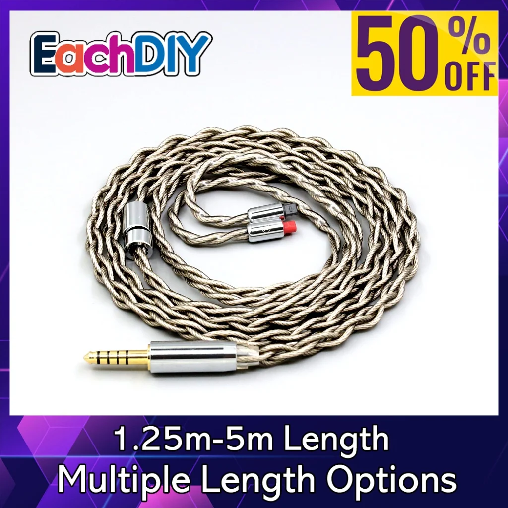 99% чистое серебро + графеновый посеребренный кабель для наушников Audio-Technica ATH-IM50 IM70 IM01 IM02 IM03 IM04 LN007928