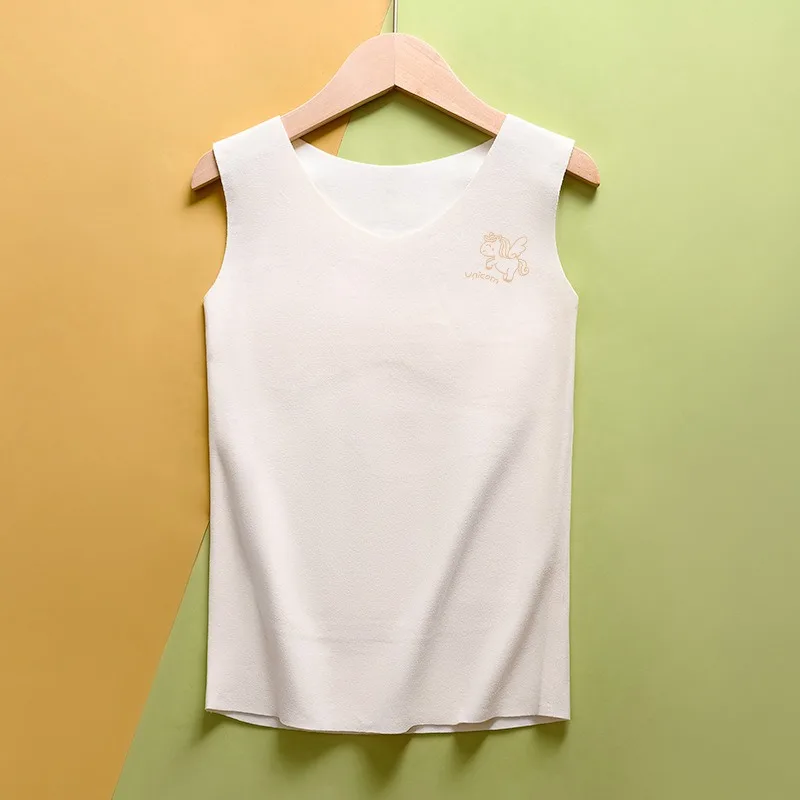 Seamless Long Brassiere Woman Warm Belly Vest Ladys Development No Bra Needed Chest Pads Girls' Top Cartoon Figure Shaping Daily