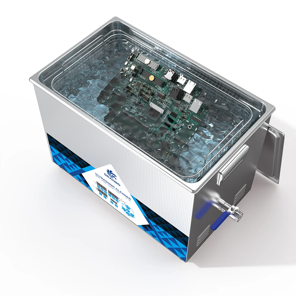 

Granbosonic Multi-Frequency Pro Ultrasonic Cleaner 30L 28/33/40KHz 700W Power 1000W Heating High Efficient Lab Medical Use