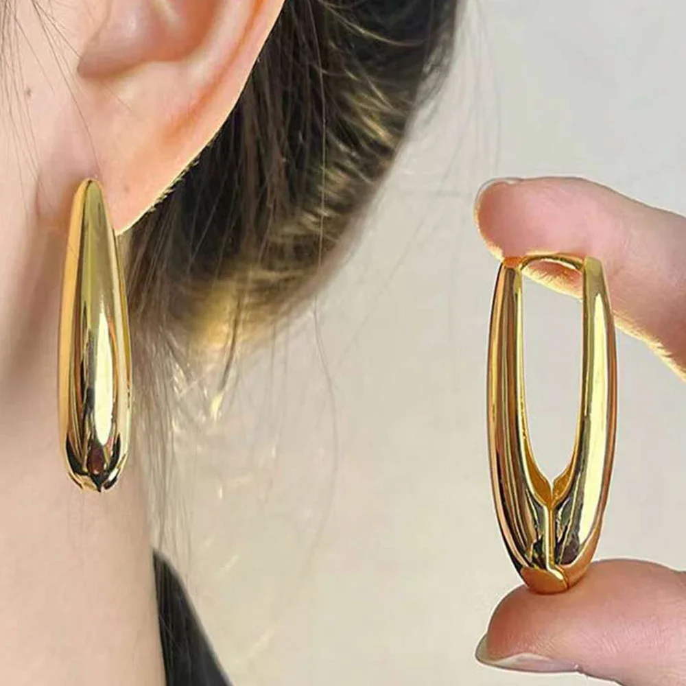 Pendientes delicados en forma de U de oro/plata, pendientes de aro de estilo versátil y delicado, joyería minimalista para uso diario para mujer