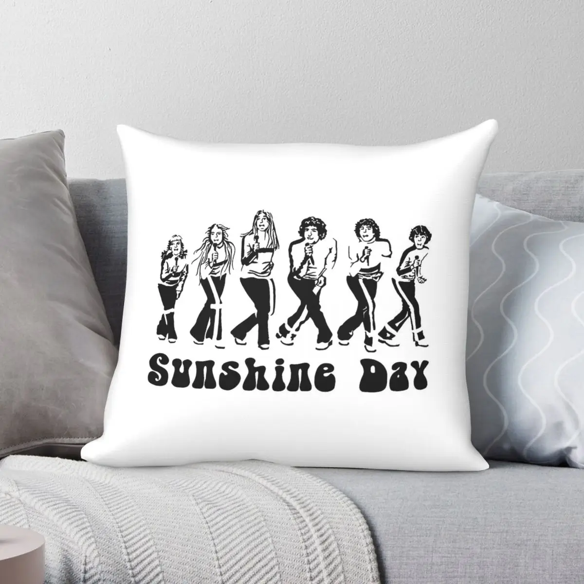Brady Bunch Sunshine Day Square Pillowcase Polyester Linen Velvet Creative Zip Decor Throw Pillow Case Car Cushion Case