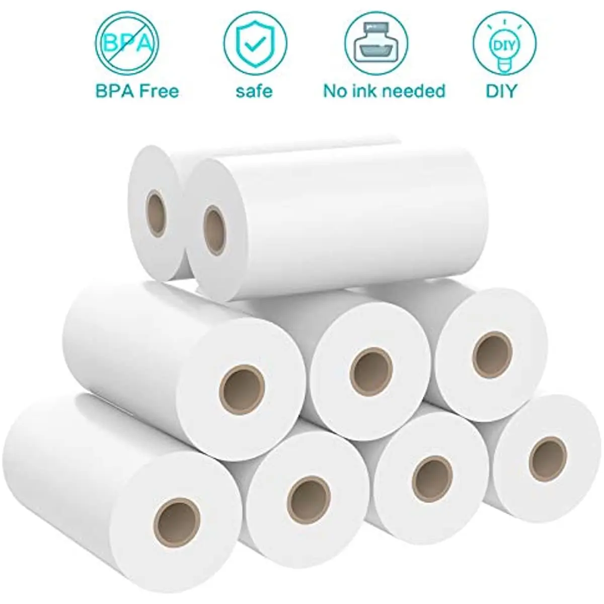 57x30mm Thermal Print Paper Instant Camera Refill Print Paper Photo Thermal Paper 4 Rolls for Most Kid's Instant Camera Supplies