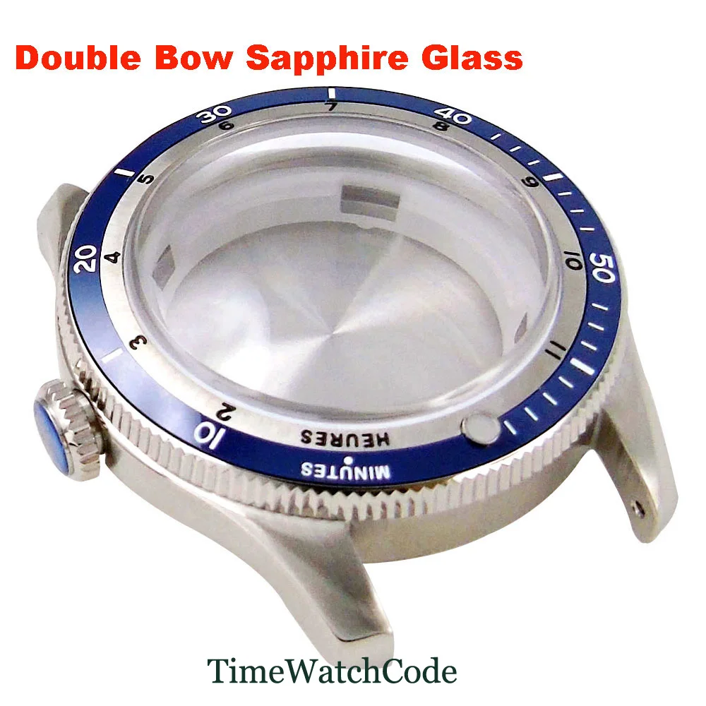 40mm Double Bow Domed Sapphire Crystal Watch Case Accessories for NH35 NH36 NH38 Movement 200m Waterproof 316L Stainless Steel