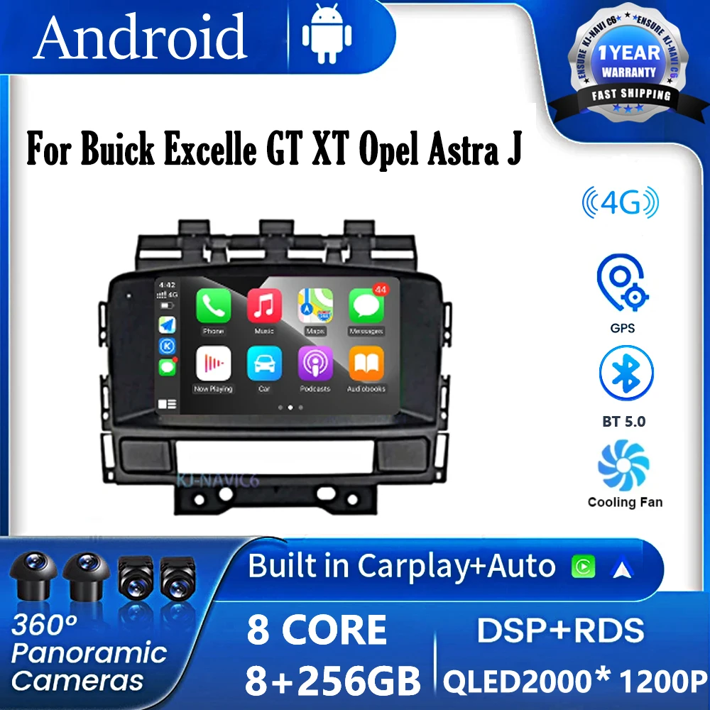 Android 14 Carplay Android Auto For Buick Excelle GT XT Opel Astra J 2011 2012 2013 2014 Car Radio Stereo Car Multimedia Player